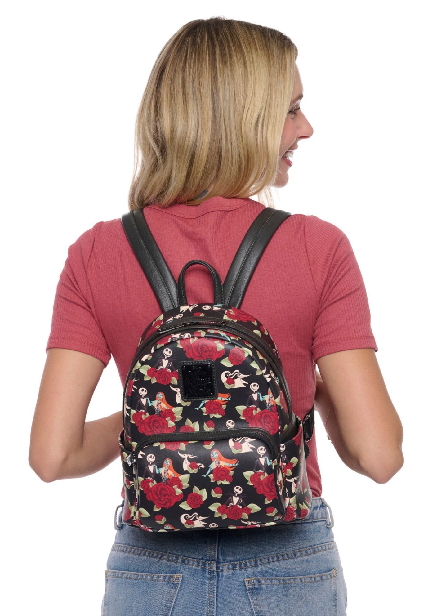 Loungefly x The Nightmare Before Christmas Jack Skellington Floral Mini Backpack, BLACK, alternate image number 5