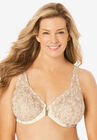 Embroidered Front-Close Underwire Bra, IVORY SPARKLING CHAMPAGNE, hi-res image number null