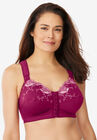 Front-Close Embroidered Wireless Posture Bra , POMEGRANATE FLORAL EMBROIDERY, hi-res image number null