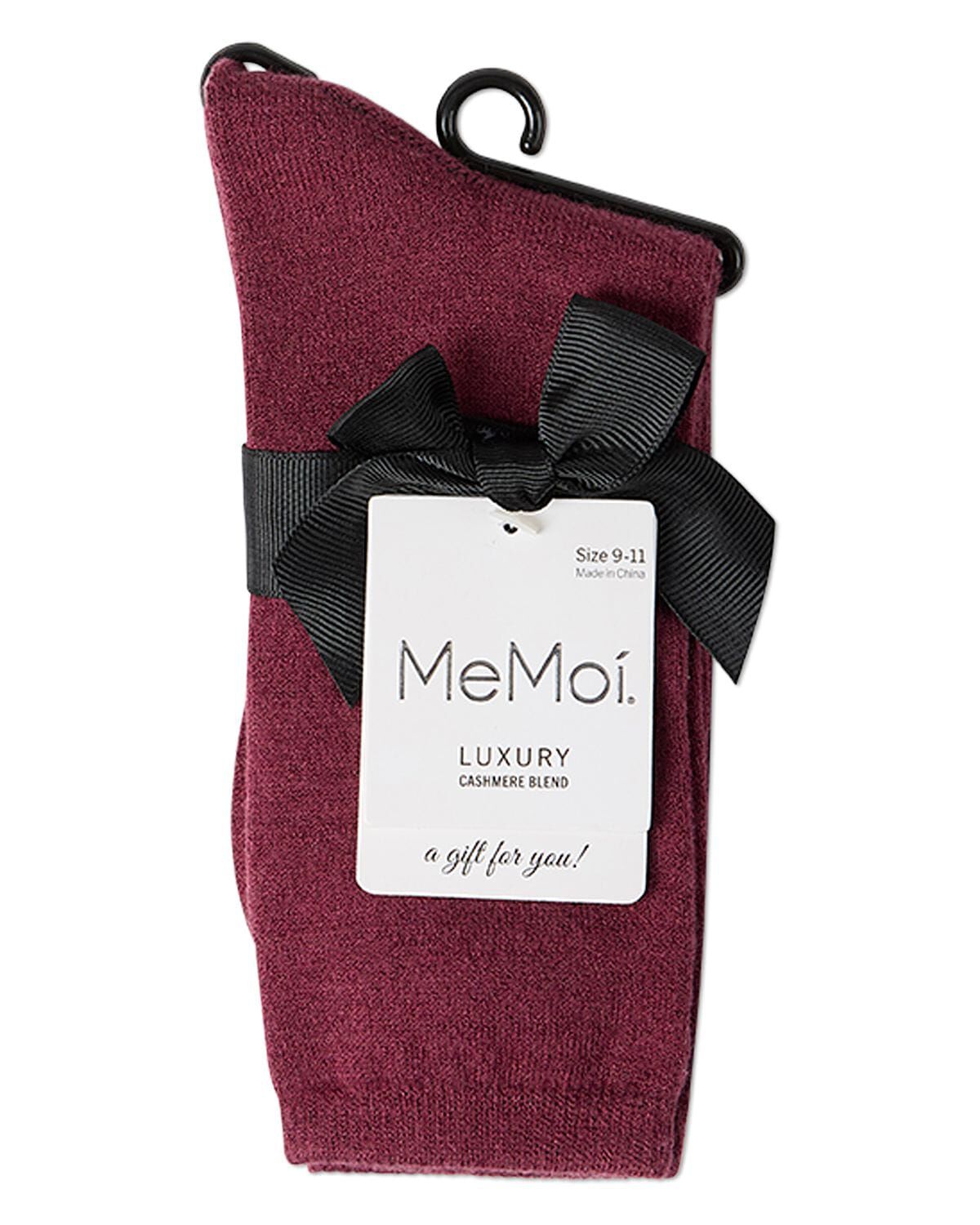 Women&#39;s Solid Soft Flat Knit Cashmere Blend Crew Sock, BERRY, alternate image number 3