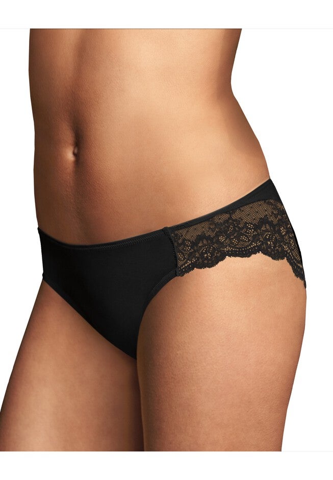 Comfort Devotion® Lace Back Tanga Panty, BLACK, hi-res image number 0