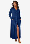 Long Snap-Front Knit Lounger , EVENING BLUE, hi-res image number null