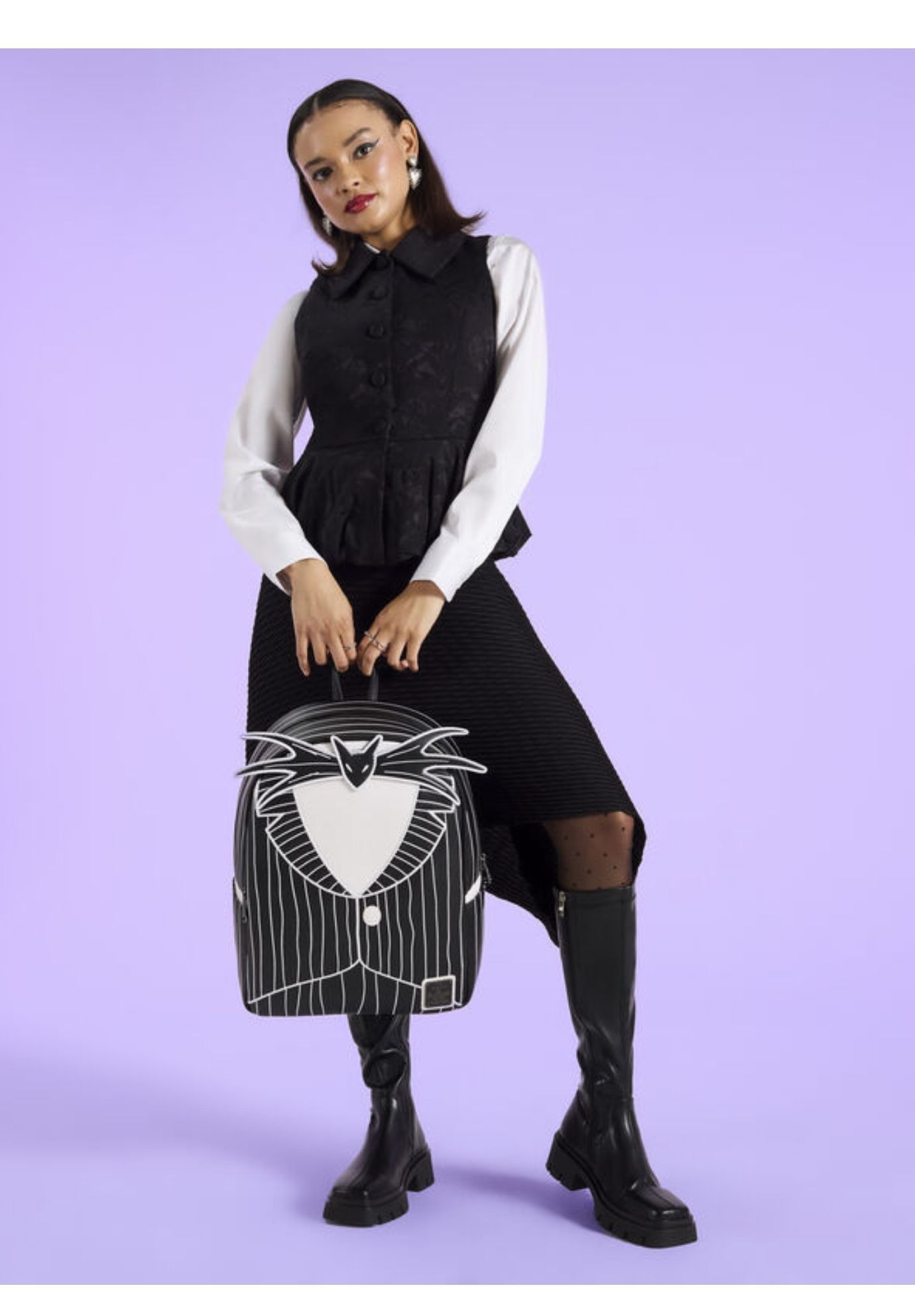 Loungefly x The Nightmare Before Christmas Jack Skellington Full-Size Backpack Glow, BLACK, alternate image number 5