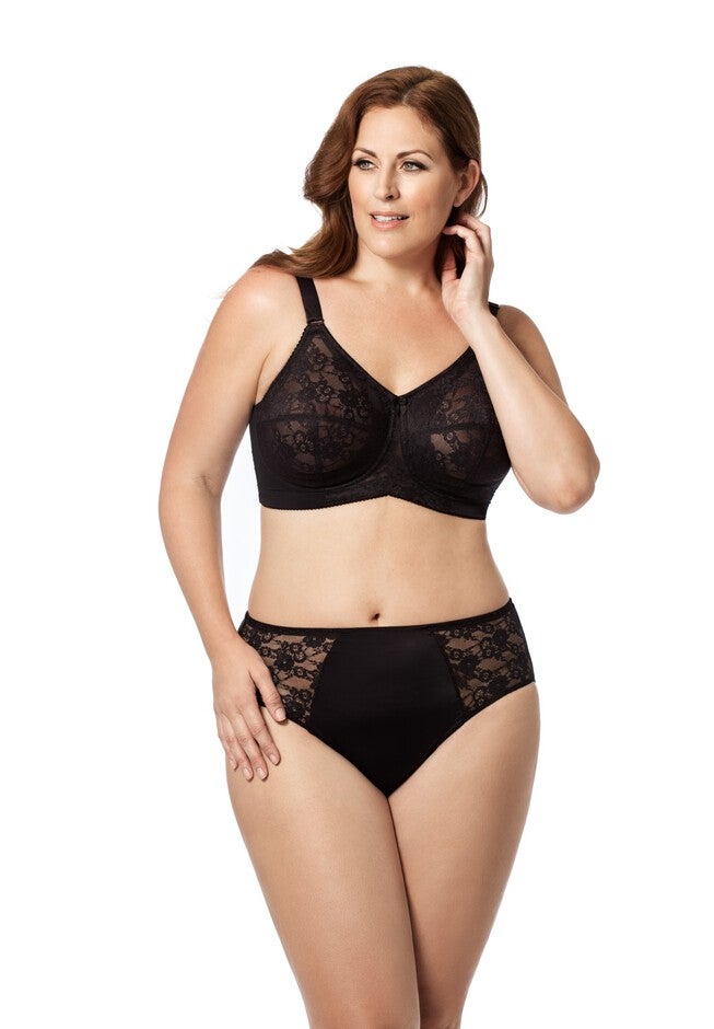 Lace Microfiber Panty, BLACK, hi-res image number null