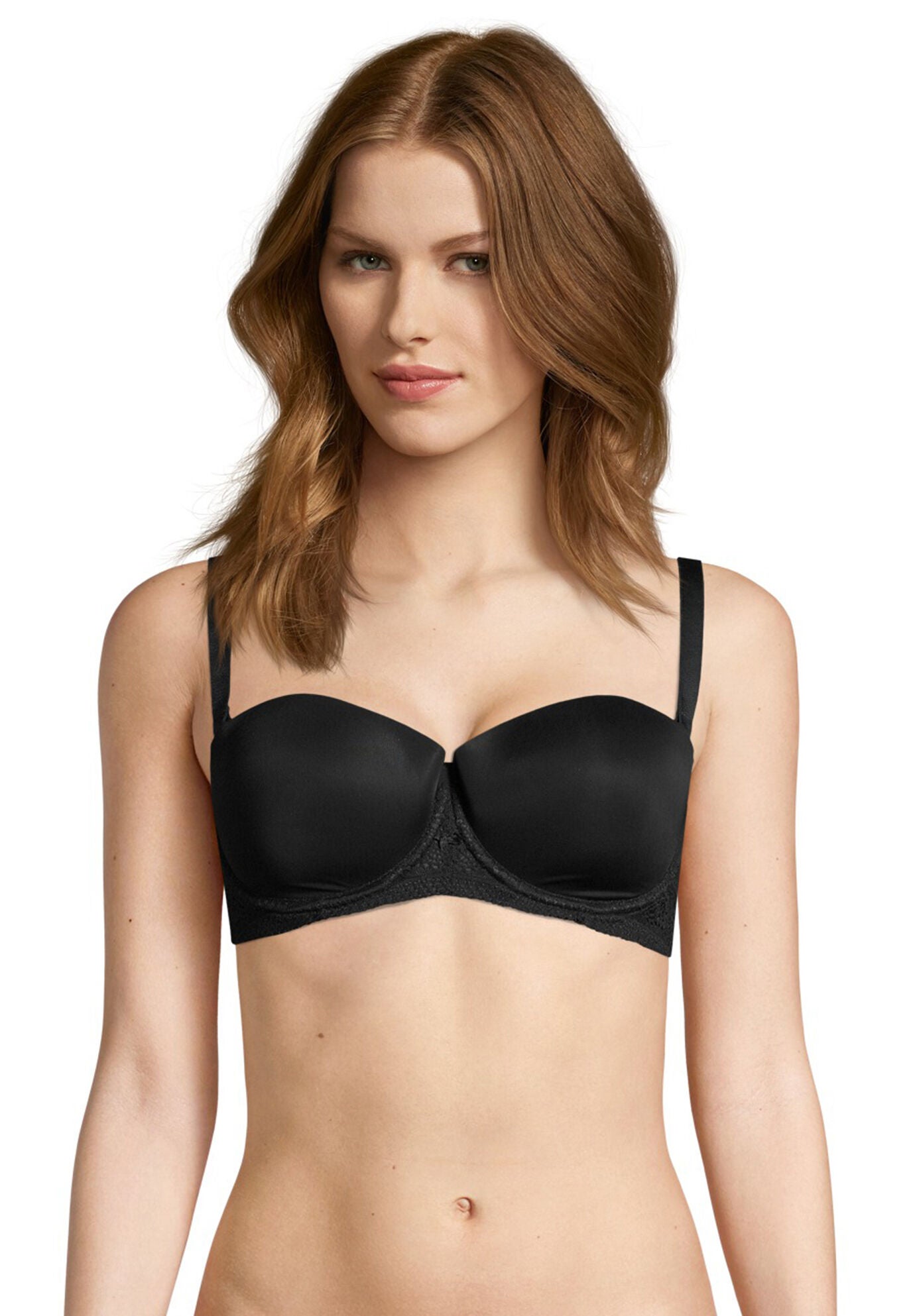 Tessa Lace Strapless Convertible Bra, BLACK, hi-res image number 0
