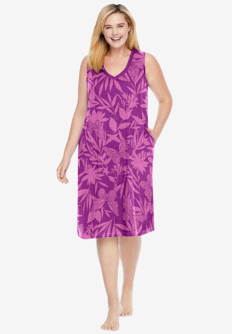 Short Knit Lounger , RICH MAGENTA BUTTERFLY, hi-res image number null