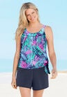 2-Piece Blouson Swim Set , MULTI PALM LEAF PRINT, hi-res image number null