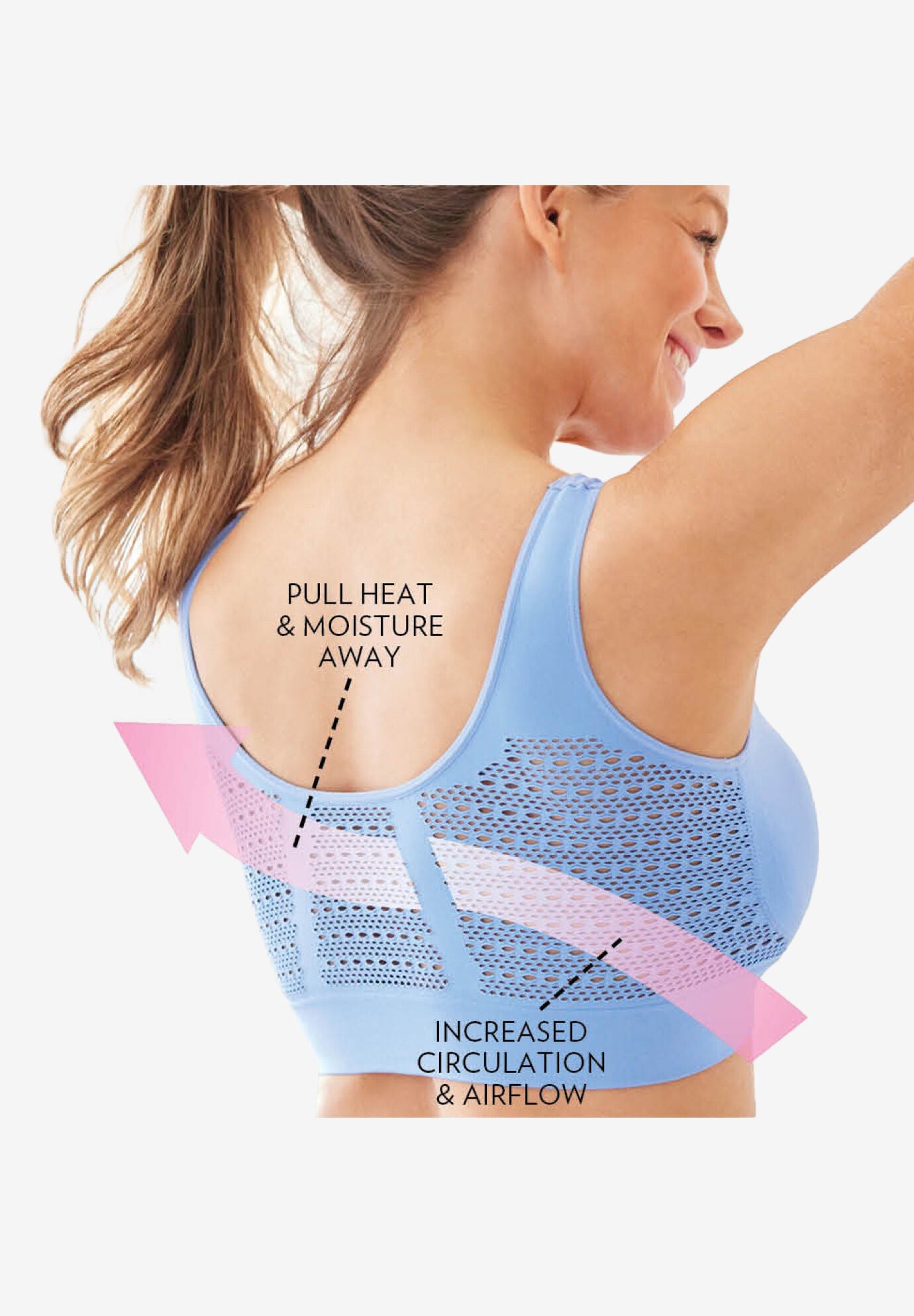 Wireless Cooling Seamless Bra, FRENCH BLUE, on-hover image number 1