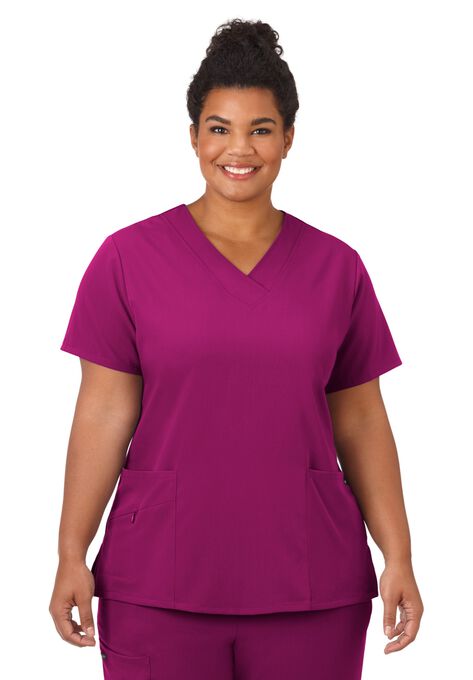 Jockey Scrubs Women's Favorite V-Neck Top, PLUM BERRY, hi-res image number null