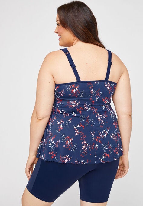 Shooting Star Flounce Tankini Top, , on-hover image number null