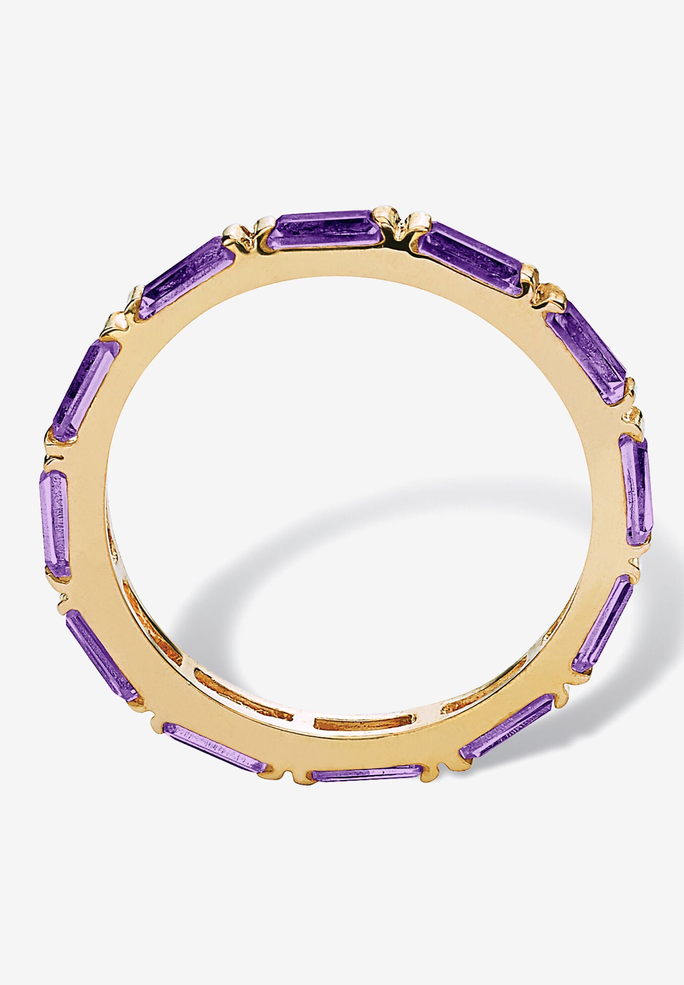 14K Yellow Gold-Plated Birthstone Baguette Eternity Ring, , on-hover image number 1