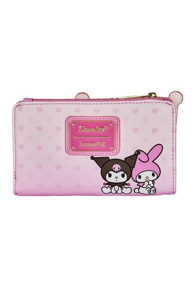 Loungefly x Sanrio Hello Kitty My Melody and Kuromi Snap Wallet, PINK, on-hover image number null