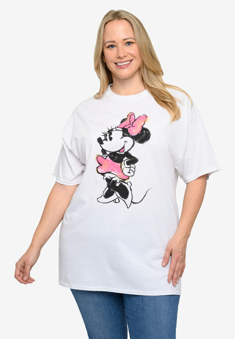 Disney Minnie Mouse Sketch T-Shirt White T-Shirt, WHITE, hi-res image number null