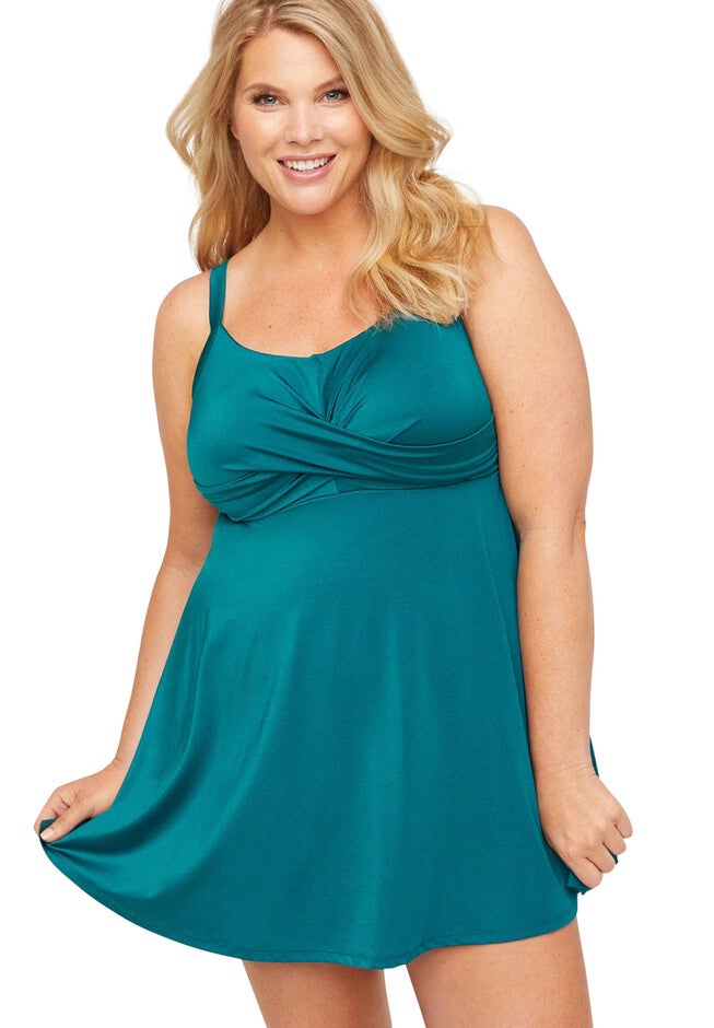 Coastal Shimmer Swim Dress, DEEP LAGOON, hi-res image number null
