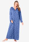Long Hooded Fleece Sweatshirt Robe, FRENCH BLUE STAR MOON, hi-res image number null