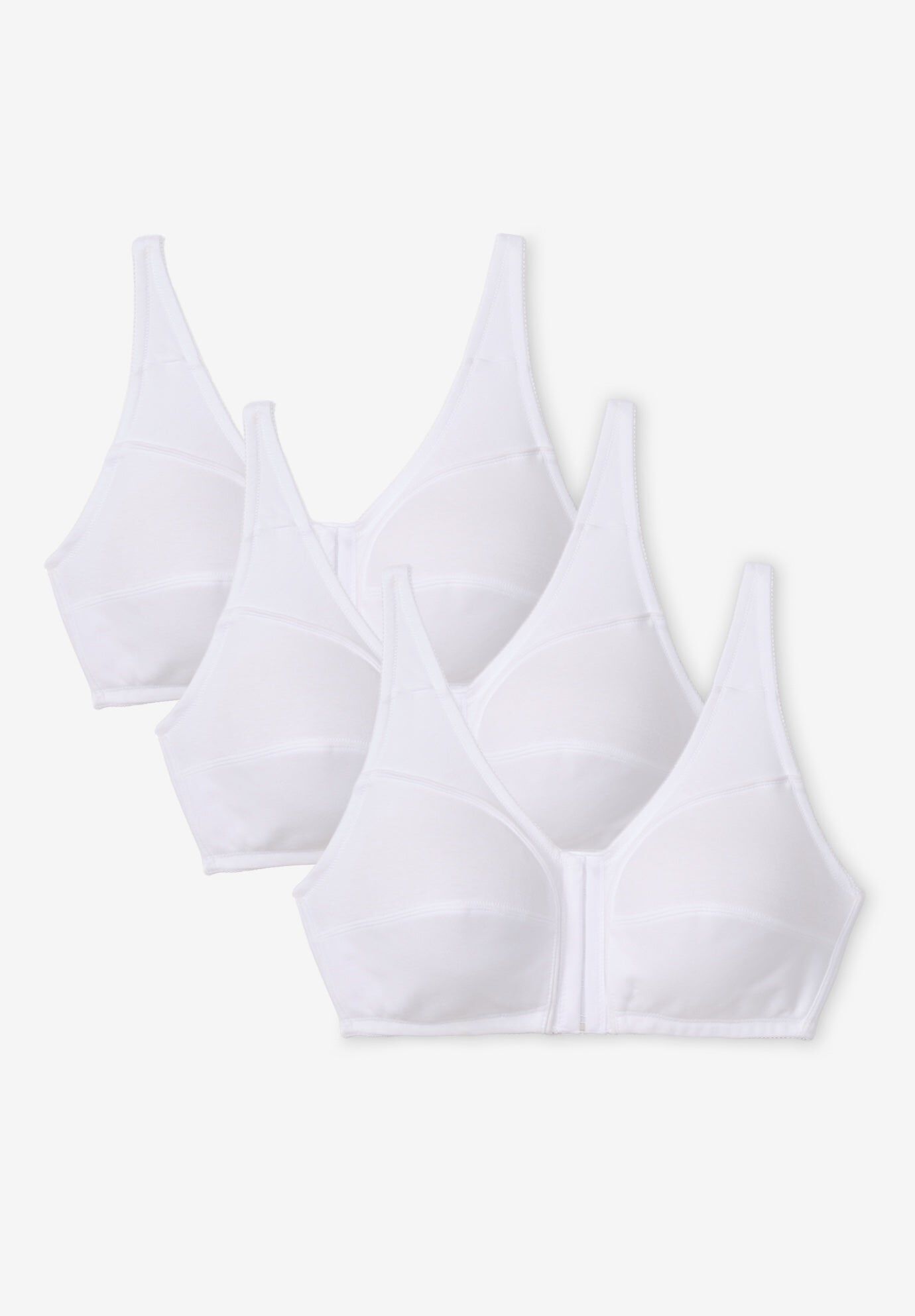 FrontClose Wireless Bra 3 Pack Cotton, Basic Assorted Ellos