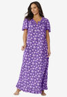 Long Floral Print Cotton Gown, PLUM BURST BOUQUET, hi-res image number null