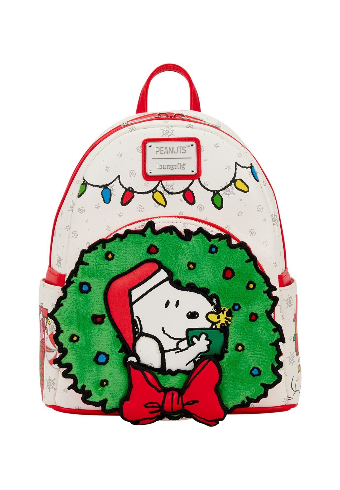 Loungefly x Peanuts Snoopy & Woodstock Holiday Plush Wreath Mini ...