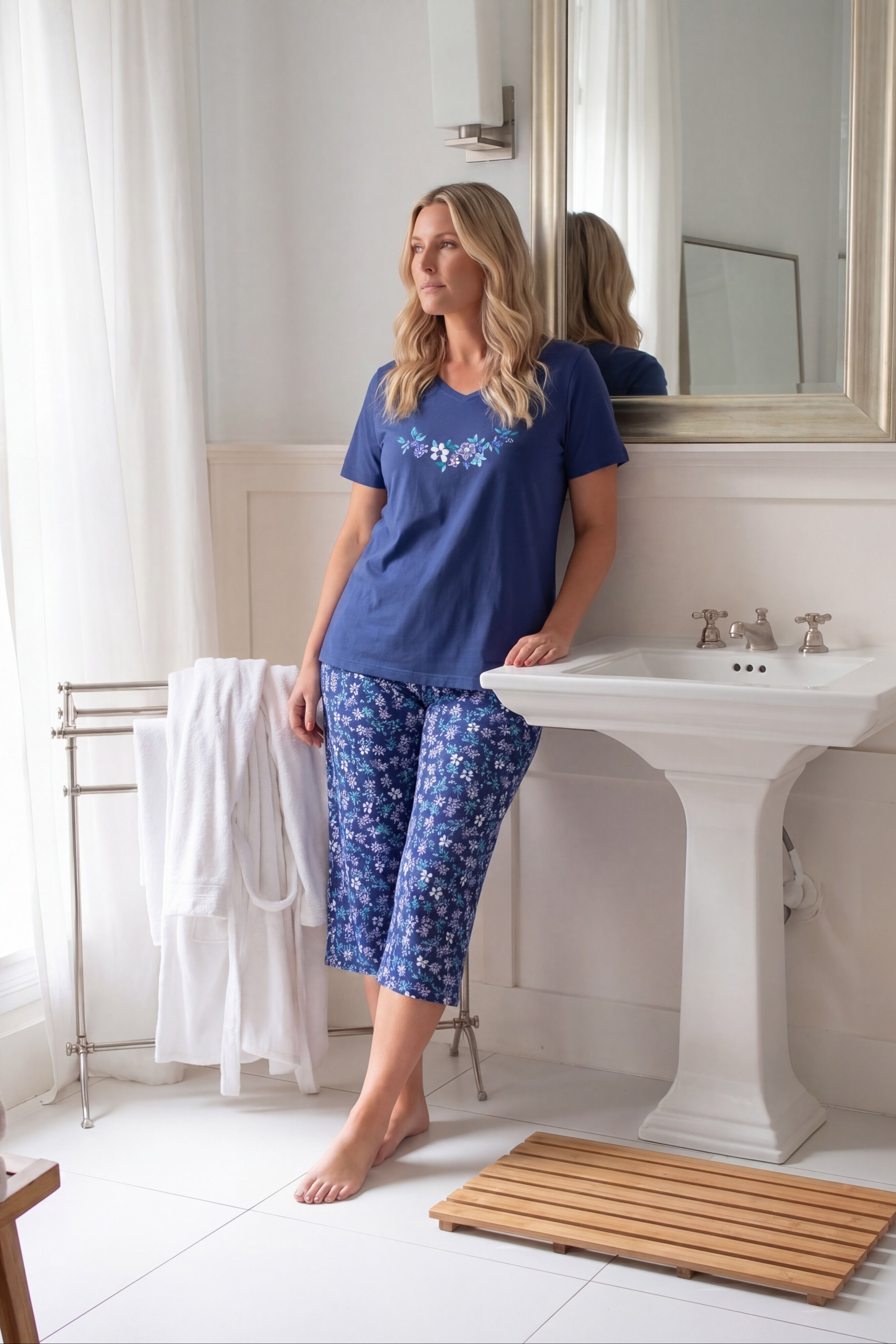 2-Piece Capri Cotton PJ Set, , alternate image number 7