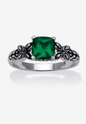 Cushion-Cut Birthstone Ring In Sterling Silver, MAY, hi-res image number null