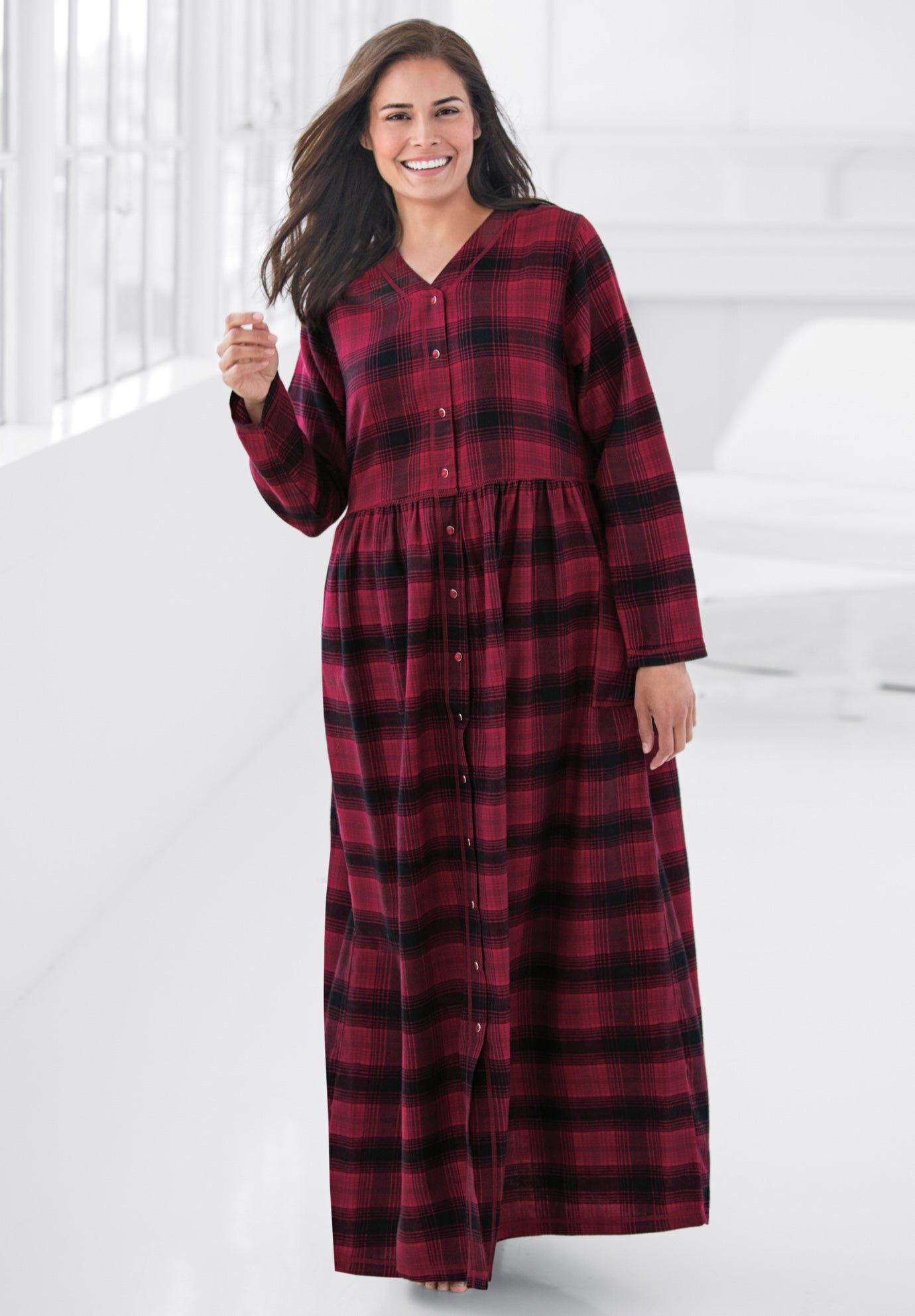 Flannel Plaid Lounger, RED TARTAN PLAID, hi-res image number 0