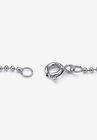 Platinum Plated Silver Ankle Bracelet (2Mm), Round Simulated Birthstone 11 Inches, , on-hover image number null
