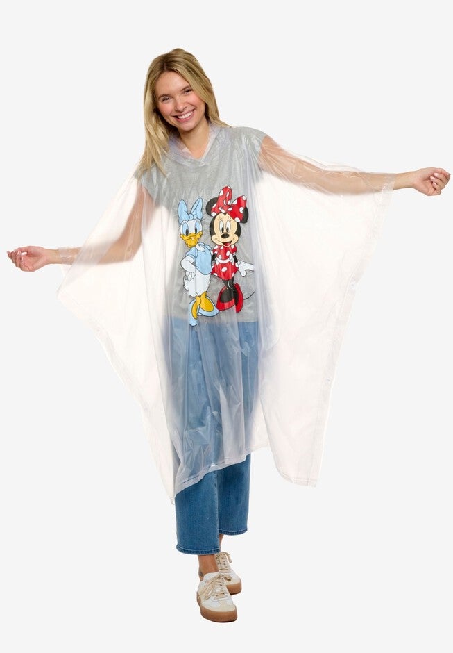 Womens Disney Minnie Mouse & Daisy Duck Rain Poncho, WHITE, alternate image number 5