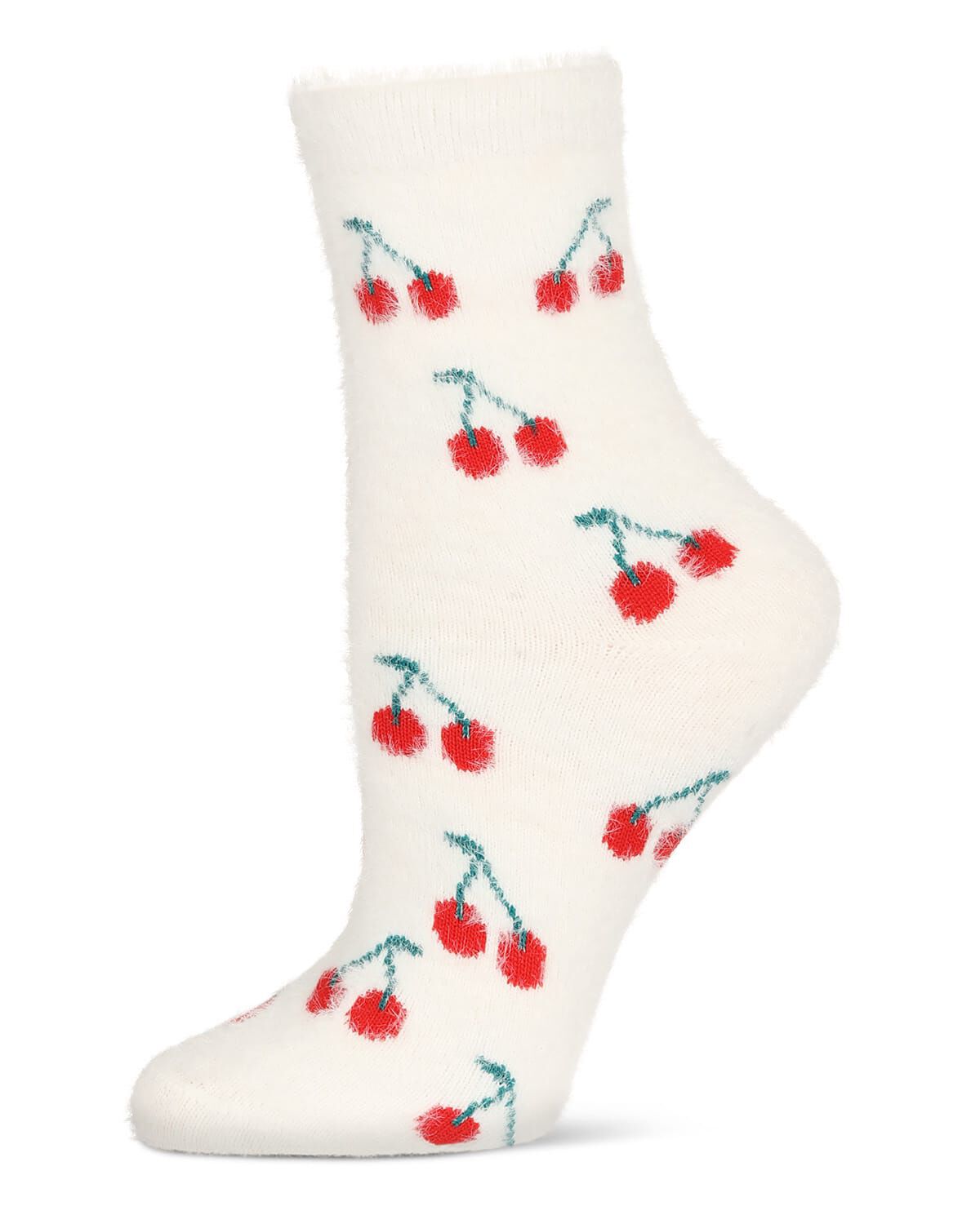 Women&#39;s Cherries Cozy Crew Socks, IVORY, hi-res image number 0