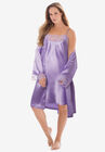 The Luxe Satin Short Peignoir Set, SOFT IRIS, hi-res image number null