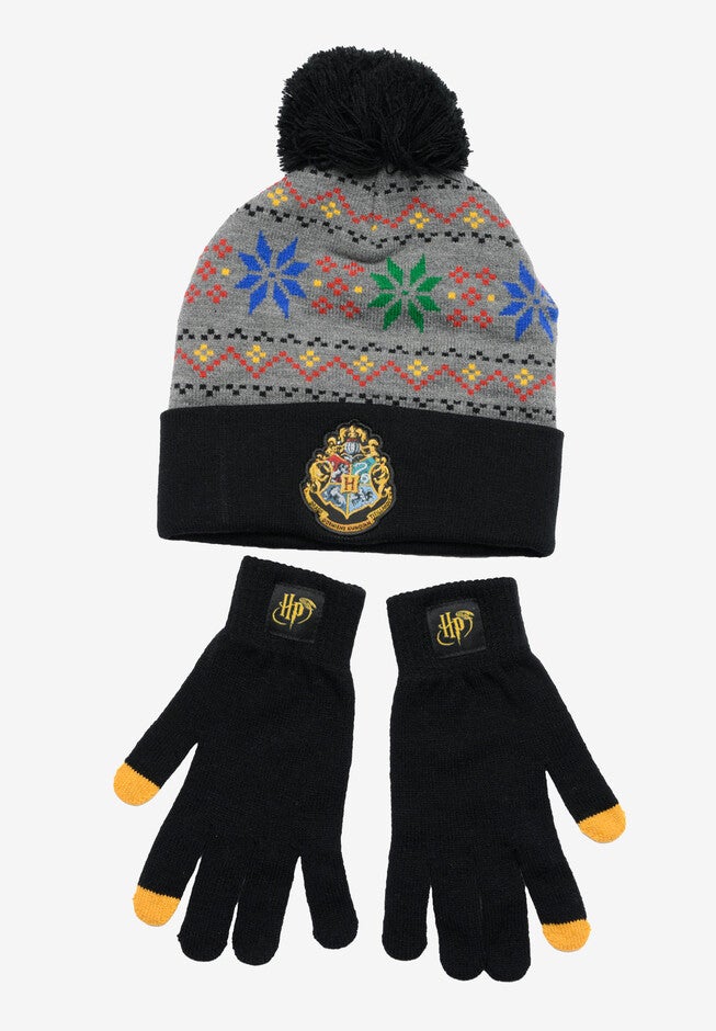 Harry Potter Beanie Hat With Gloves Touch Screen Knit Hogwarts Set, , alternate image number 3