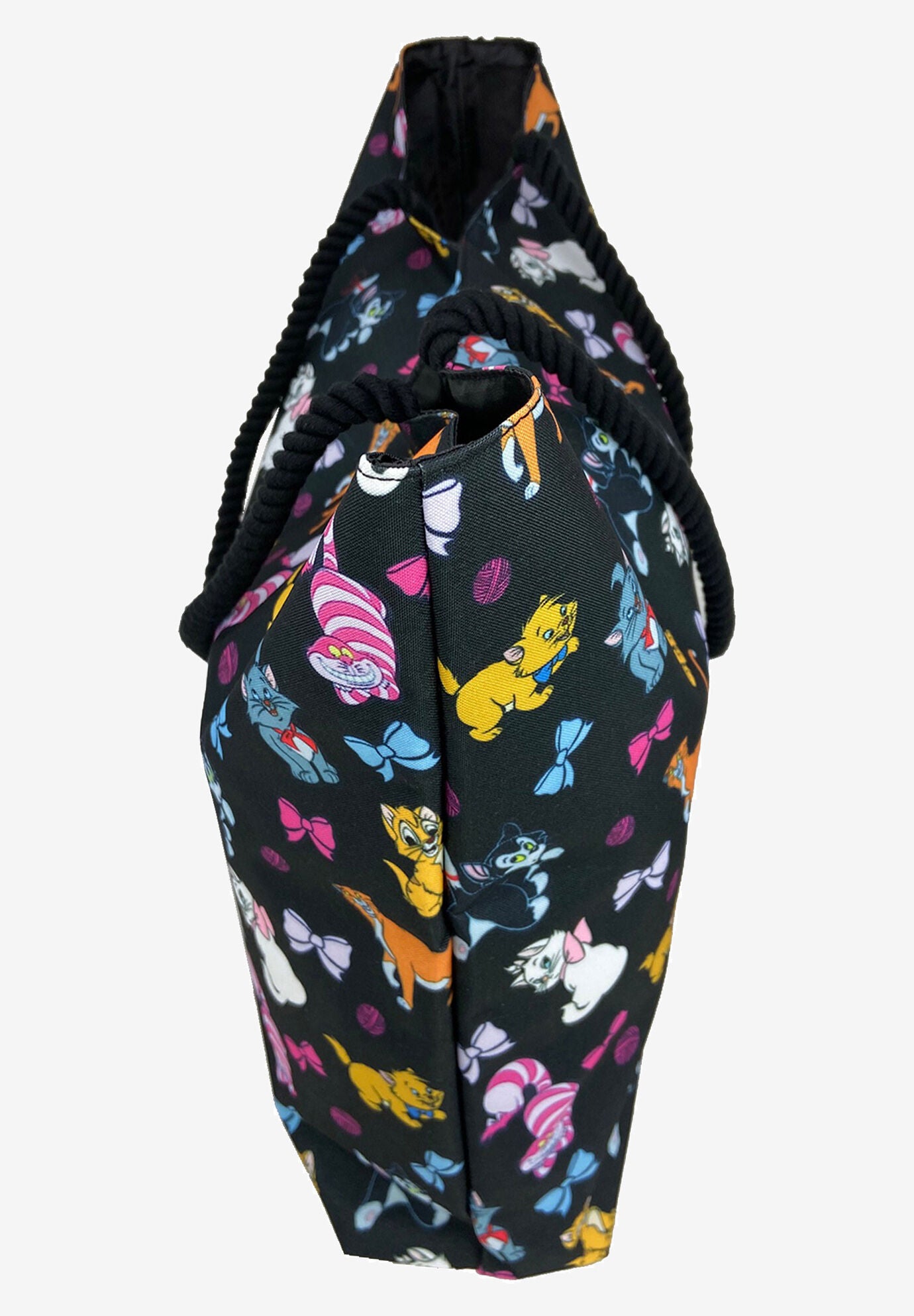 Disney Cats Tote Bag Travel Beach Carry-on Cheshire Aristocat Figaro Print, , alternate image number 4