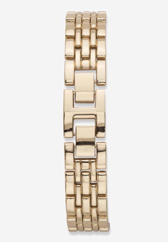Goldtone Blue Crystal and Simulated Pearl 5 Piece Watch Bracelet Set, 7.5 inches, , on-hover image number null
