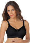 Embroidered Wireless Bra, BLACK, hi-res image number null