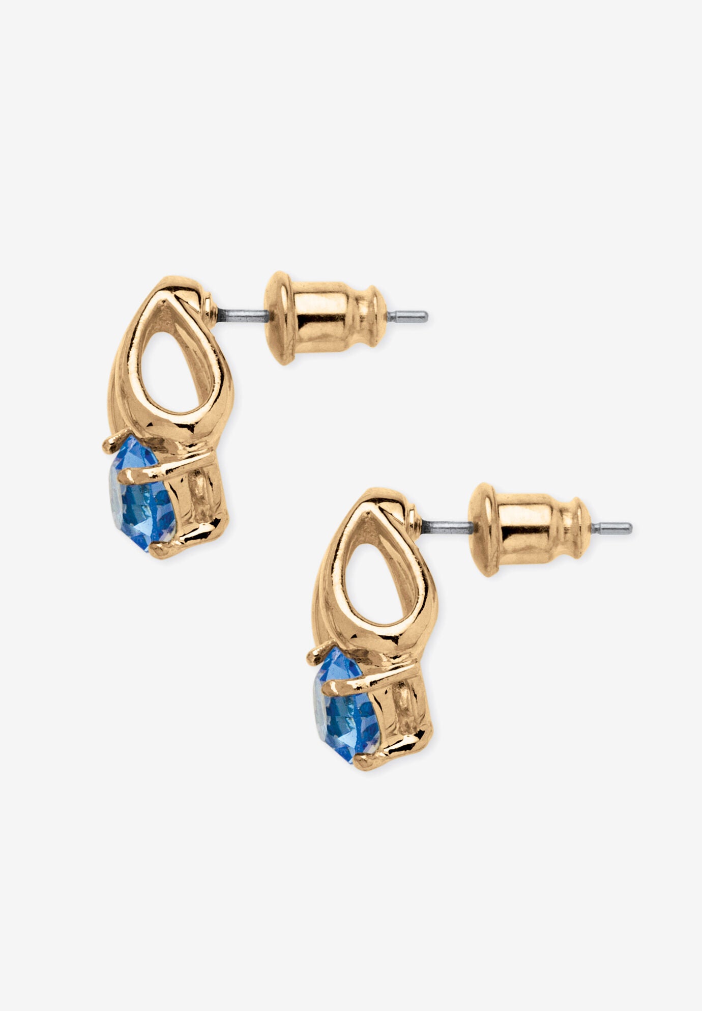 Simulated Birthstone Solitaire Pendant and Earring Set with FREE Gift in Goldtone, Boxed, , on-hover image number 1