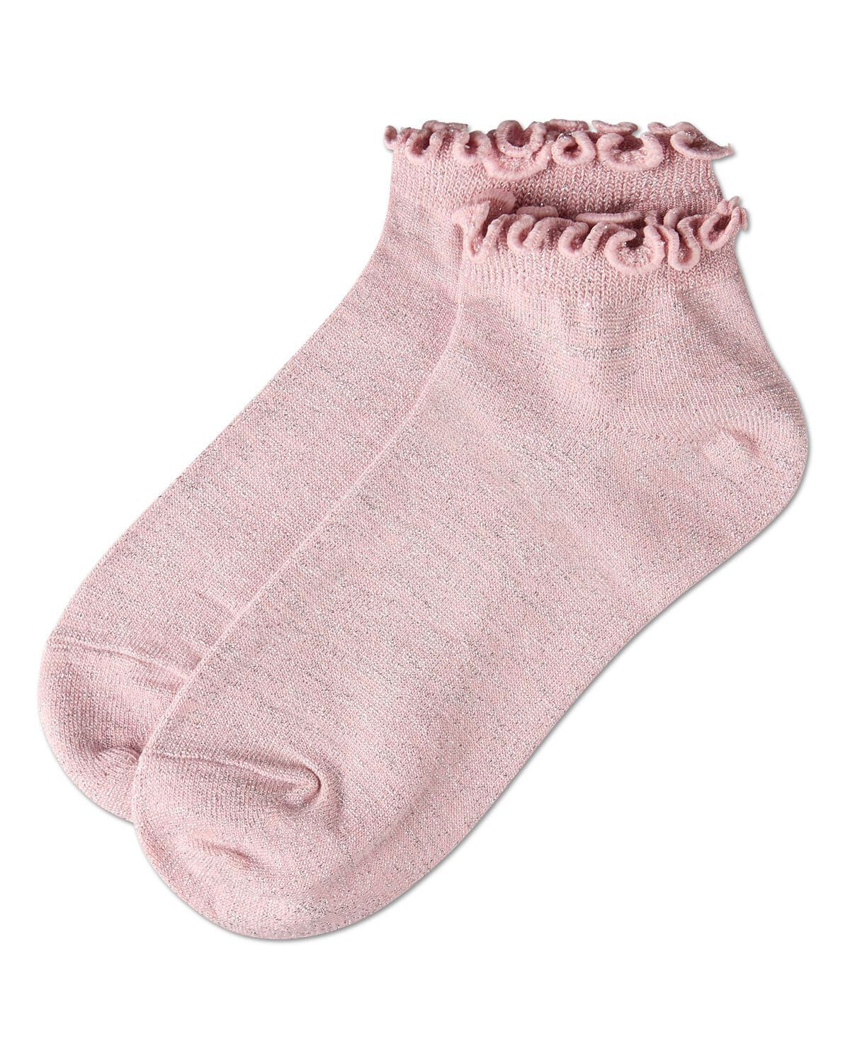 Women's Lurex Bamboo Shortie Socks, PINK, alternate image number 2