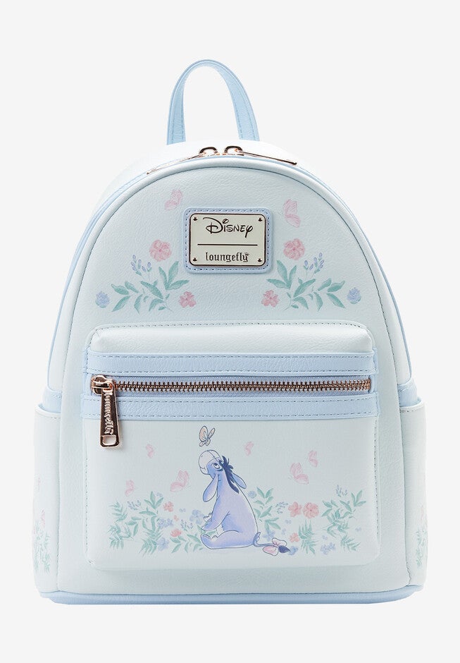 Loungefly X Disney Eeyore Mini Backpack Handbag Floral Light Blue, BLUE, hi-res image number null
