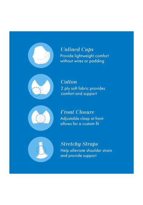 Bestform 5006014 Comfortable Unlined Wireless Cotton Stretch Sports Bra With Front Closure, , alternate image number null