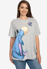 Women's Plus Size Disney Eeyore Butterfly Heather Gray Short Sleeve T-Shirt, GRAY, hi-res image number null
