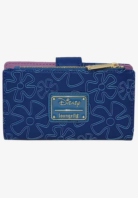 Loungefly X Disney Women'S Stitch Snap Flap Wallet Pineapples Flowers Blue Wallet, , on-hover image number null