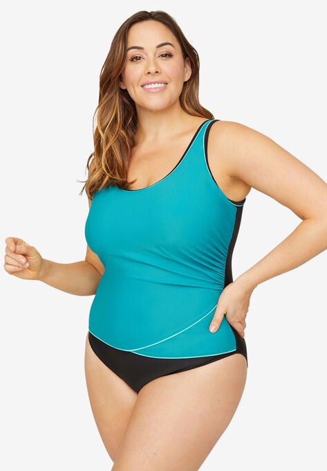 Sporty One Piece Swimsuit, TAHITIAN TIDE 2, hi-res image number null