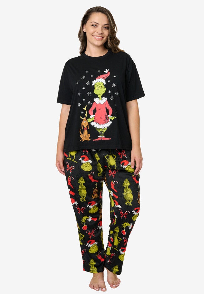 The Grinch T-Shirt & Plush Pajama Pants, BLACK, hi-res image number null