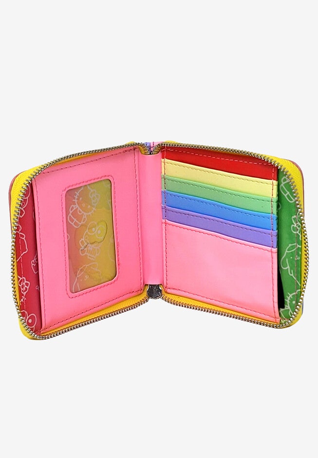 Loungefly X Sanrio Zip Around Wallet Hello Kitty Keropi Tuxedo Sam, , alternate image number null