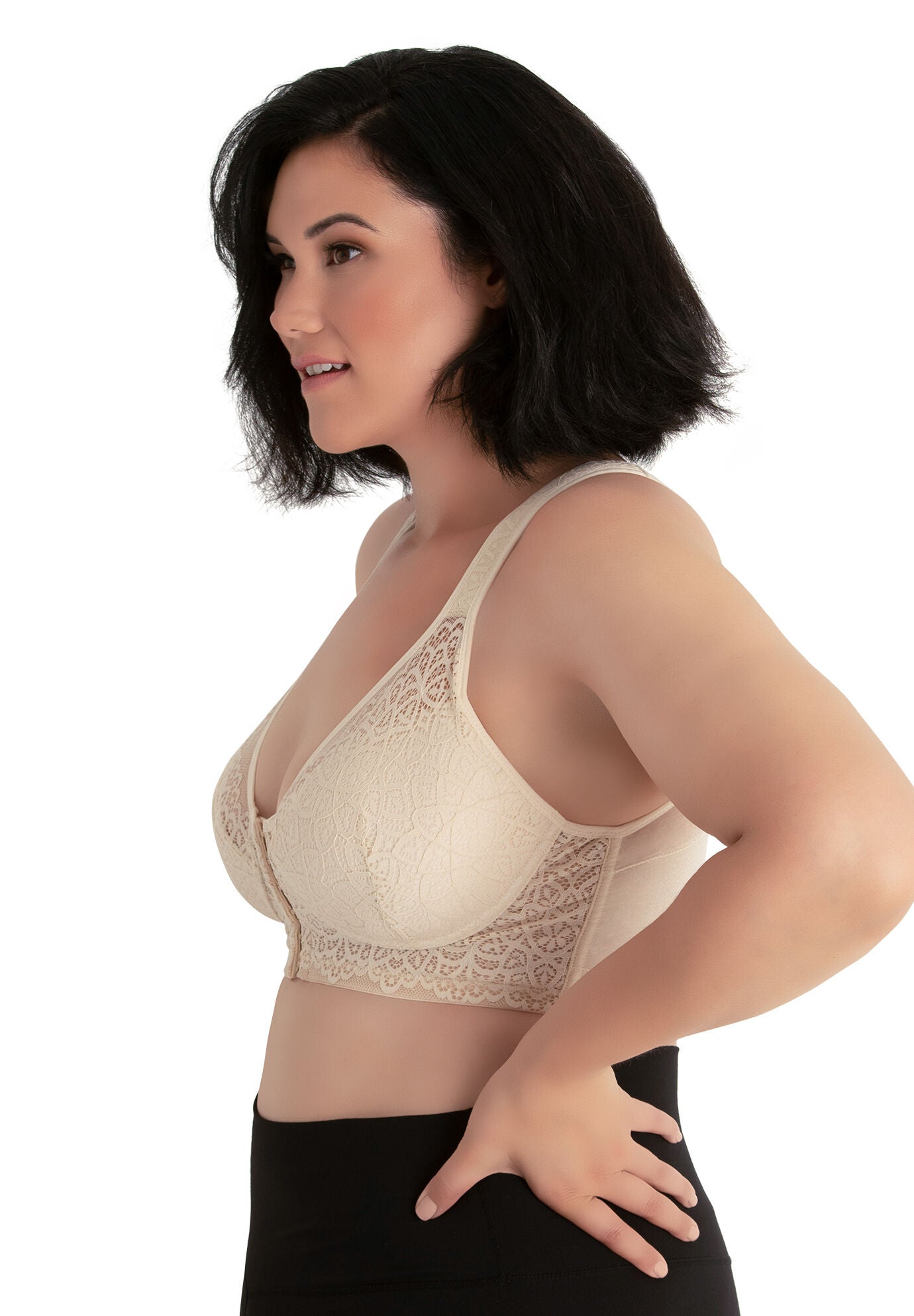 The Nora - Shimmer Back Lace Front Closure Bra, , alternate image number 6