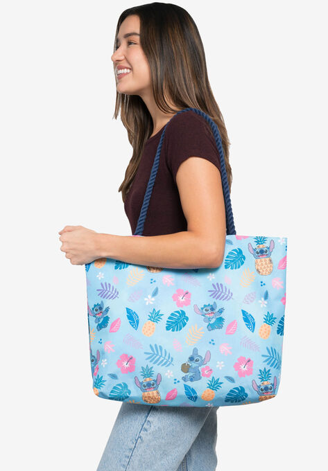 Disney Stitch Travel Rope Tote Bag Carry-On Blue All-Over Print, BLUE, hi-res image number null