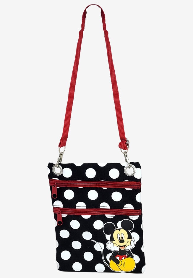 Disney Mickey & Minnie Mouse Passport Bag All-Over Print Travel Crossbody Purse Passport Bag, , alternate image number null