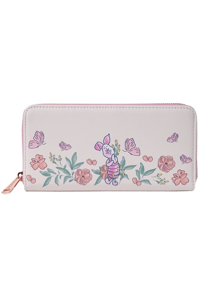 Loungefly x Disney Piglet Floral Zip Around Wallet Winnie The Pooh, PINK, hi-res image number null
