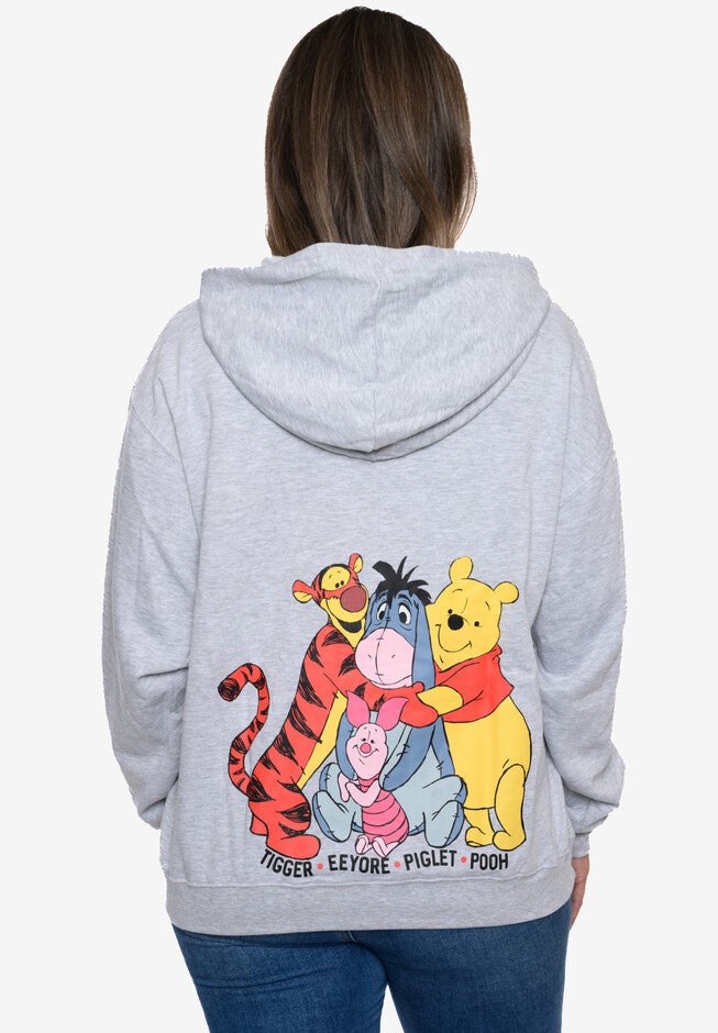 Disney Winnie The Pooh Tigger Eeyore Zip Hoodie Sweatshirt, , on-hover image number null