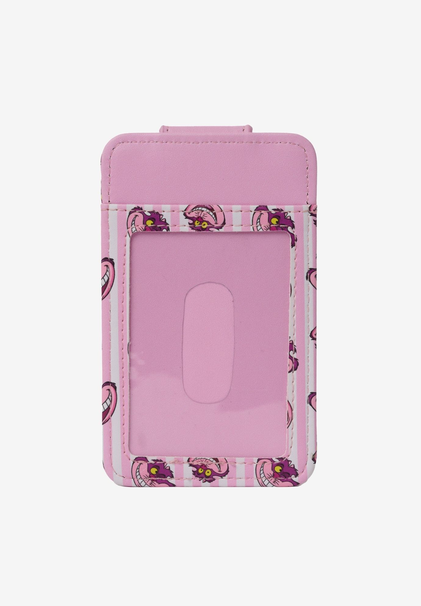 Womens Disney Cheshire Cat Card Holder Wallet Button Snap Closure, PINK, alternate image number 2
