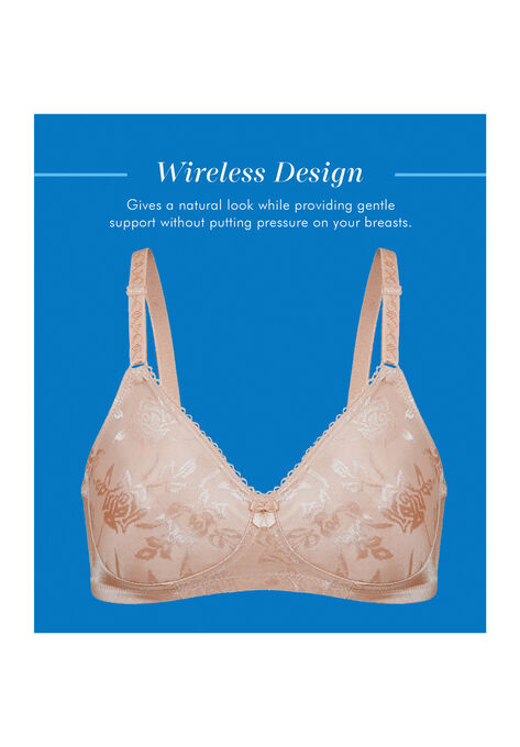 Bestform 5006222 Floral Jacquard Wireless Soft Cup Bra With Lightly-Lined Cups, , alternate image number null