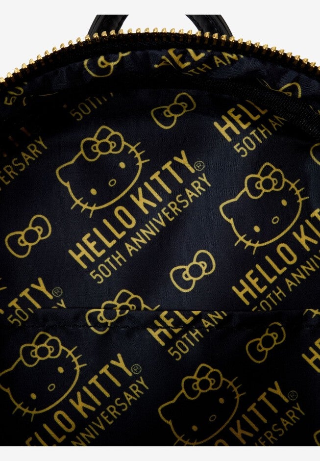 Loungefly x Sanrio Hello Kitty 50th Anniversary Gold Mini Backpack, GOLD, alternate image number null